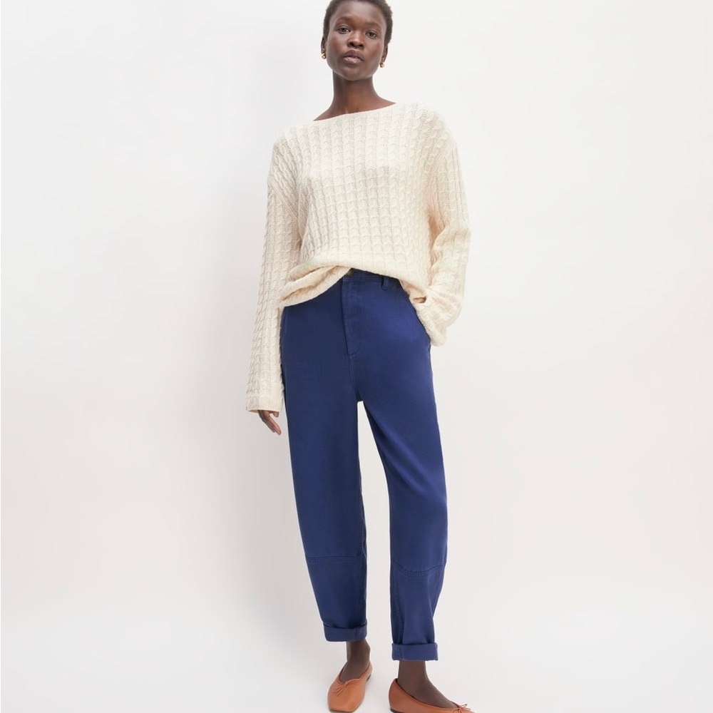 Everlane Barrel Chino Bellwether Blue Pants in ButterSoft fabric